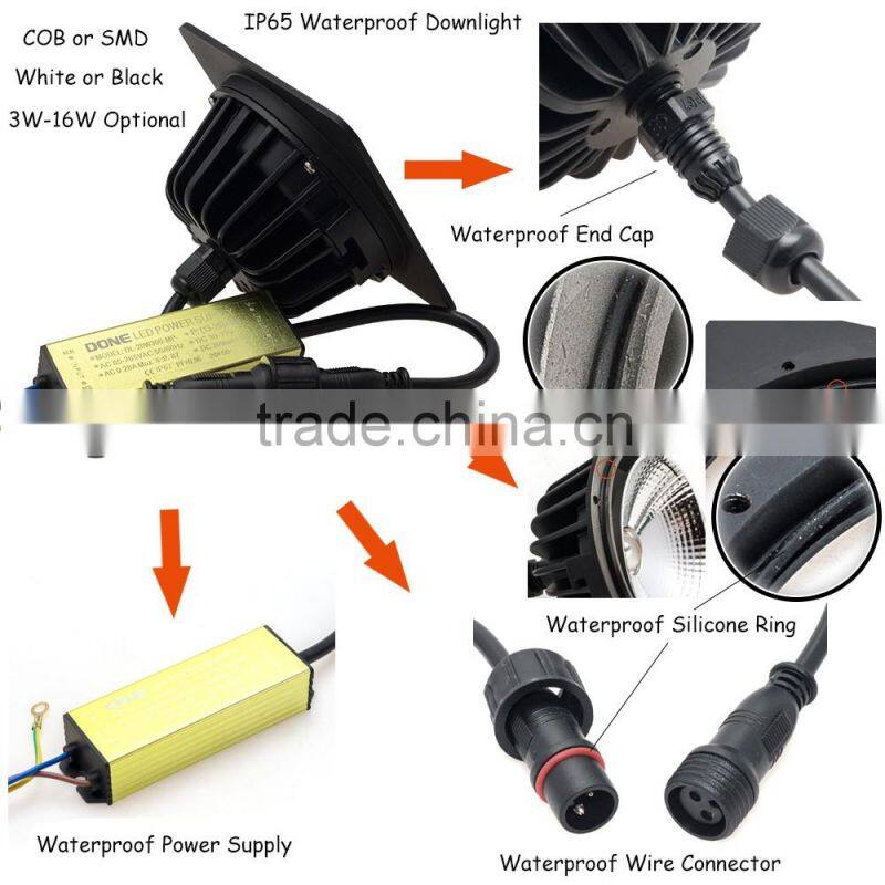 Highly Reliable Long Lasting White or Black Color Round Shaped 78mm Cutout 3W 5W 7W 9W IP65 LED Downlights