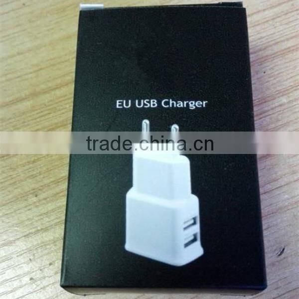 OEM black white gold logo printing us eu 1.5a dual usb charger for nokia with micro cable and paper box