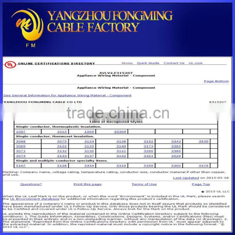24awg 22awg 18awg Ul 1007 Hook-up Wire Copper Cable