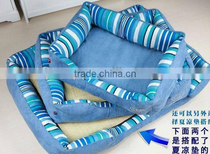 Striped Suede Pet Bed