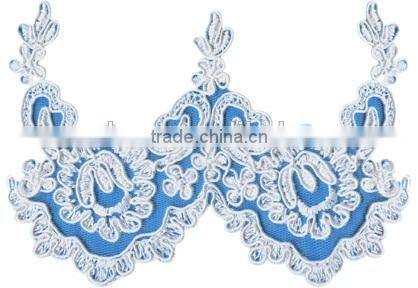 Fashion embroidered lace for bridal corded lace trim