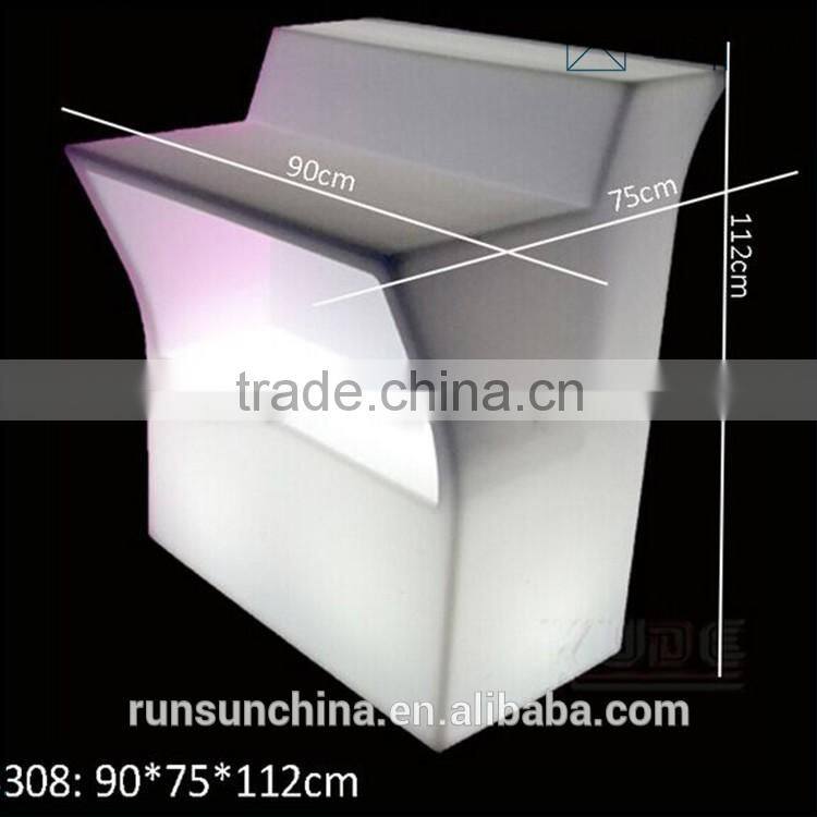 308# hot sale LED Bar Furniture illuminated LED middle straight bar counter design