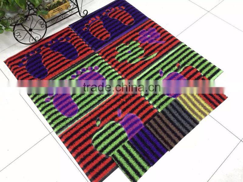 ribbed pvc coil carpet double color beautiful mat