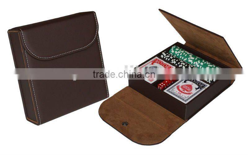 Custom Leather Poker Chip Set for 500 Chips