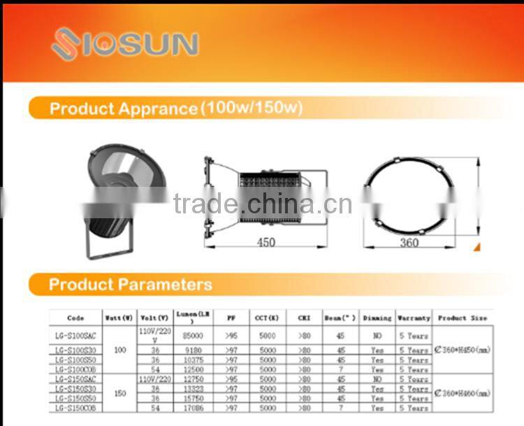 100W 9180Lumens 4000CCT IP 67 Industrial LED High Bay Light