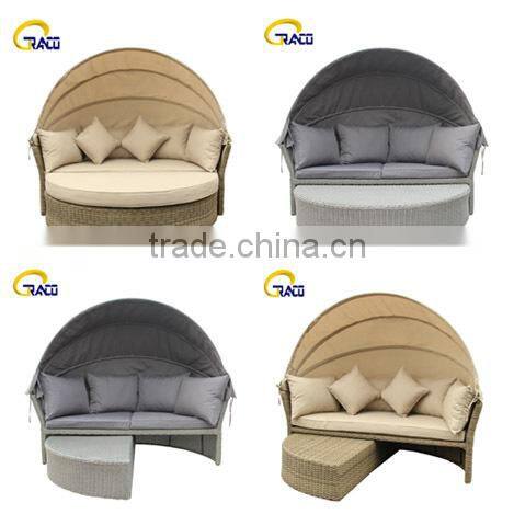 Canopy daybed rattan garden furniture outdoor