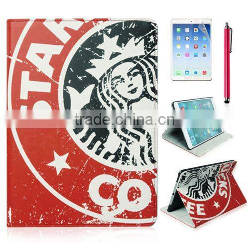 Fashion Starbucks Magnetic PU Leather Stand Case For New iPad Air 5