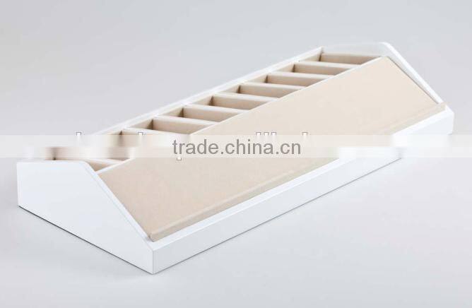 Stand velvet wooden leather belt display