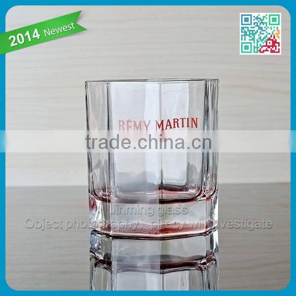 2015 Promotional Unique Design OEM Branded Hot Lead Free Liquor Glasse. Square Shot Glass square outside circle inside