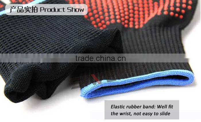 SEEWAY Anti Skid PVC Dots Dipped Black Nylon knitted Industry Assembly Work Gloves for Hands Safety