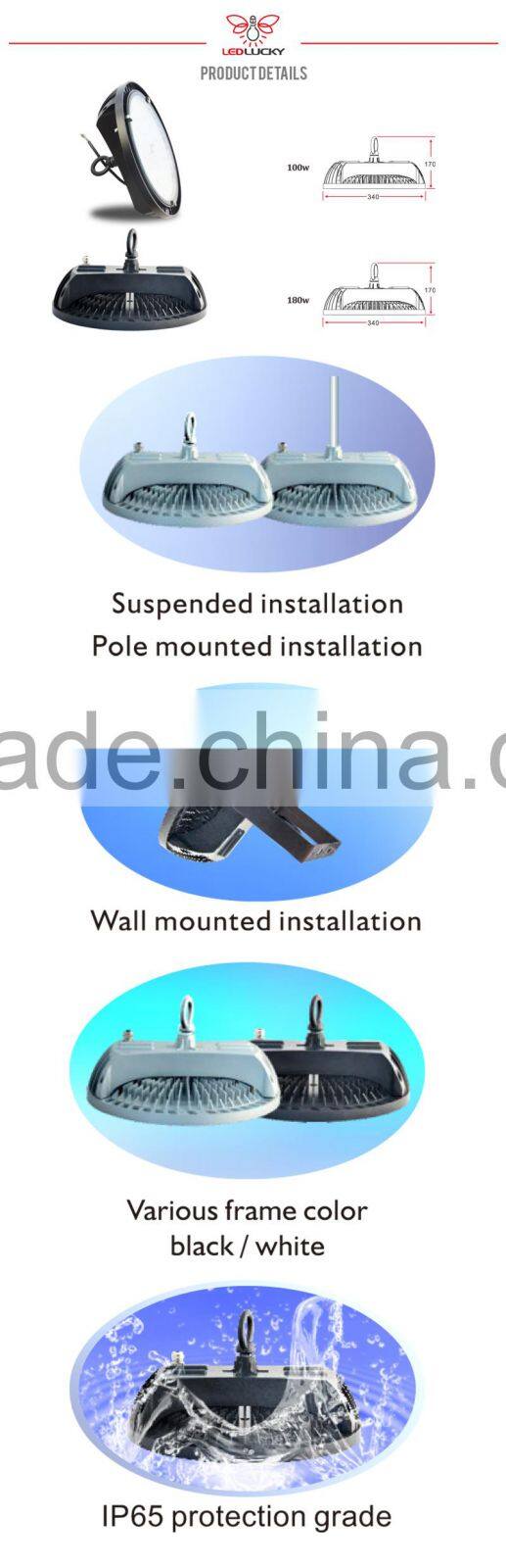 100W ErP UL DLC Approved industrial led high bay ligh