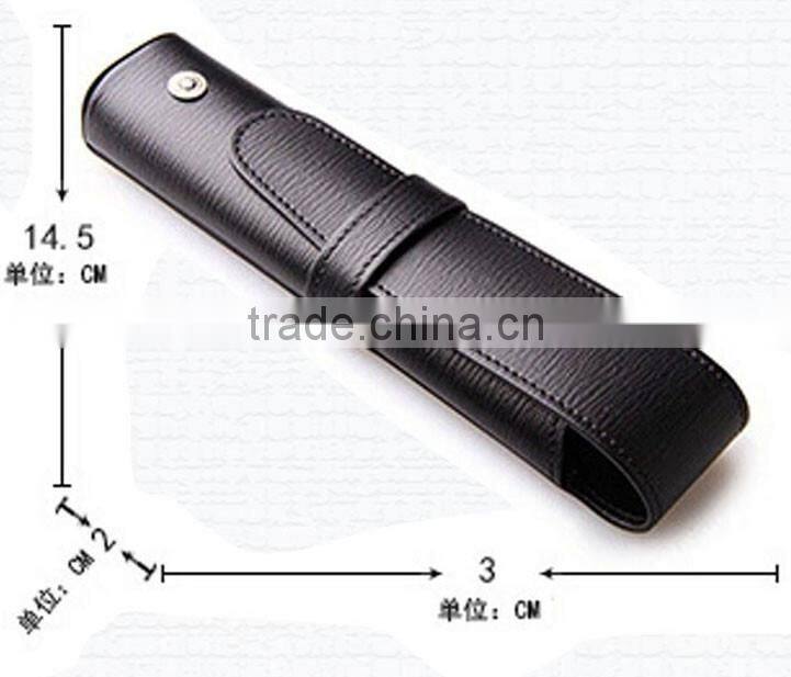 real leather pen holder pouch case in multi color with logo,pen bag leather