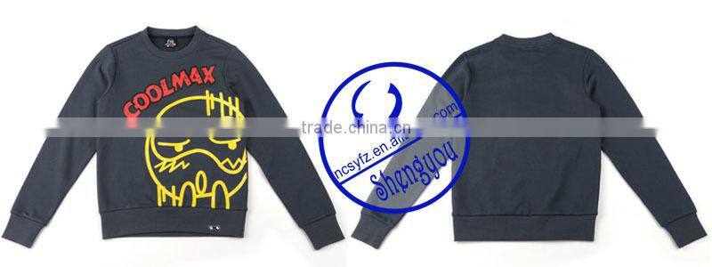 Wholesale custom polyester cotton mens printing pullover sweatshirt