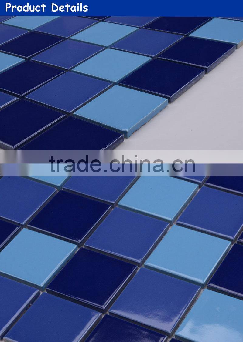 TC48016 china outdoor dark blue swimming pool mosaic tile for sale