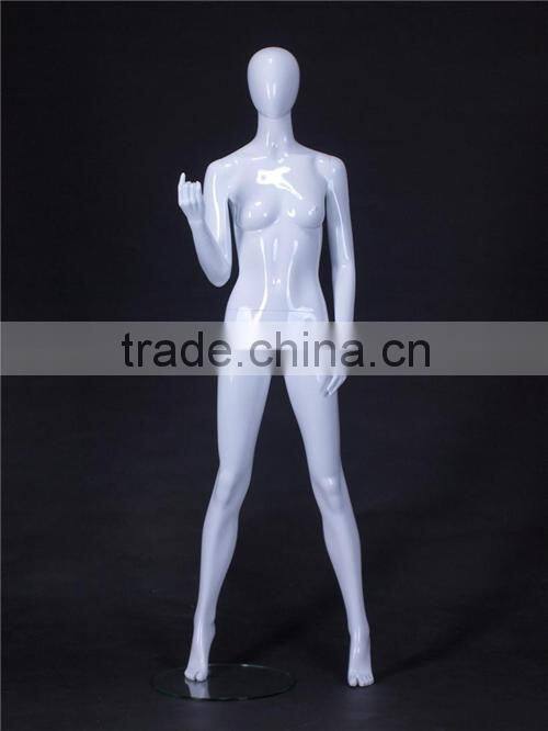 Christmas window display female mannequins with abstract face