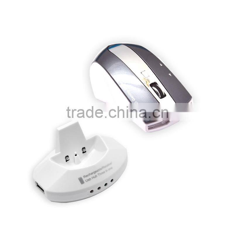Rechargeable universal remote control wireless mouse with usb docking station for door gift