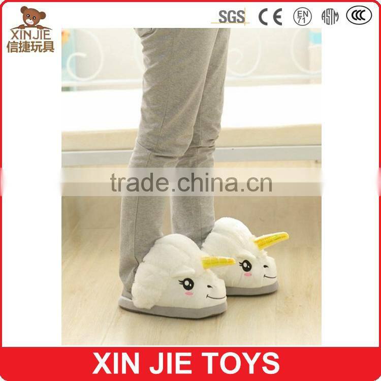 nice design plush unicorn slippers ISO9001 plush slippers manufacturer new design girls plush animal slippers