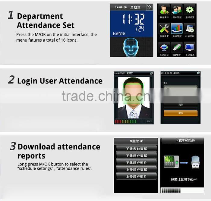 VF400 Face & RFID Time Attendance Terminal with WiFi, 3" Touch Screen