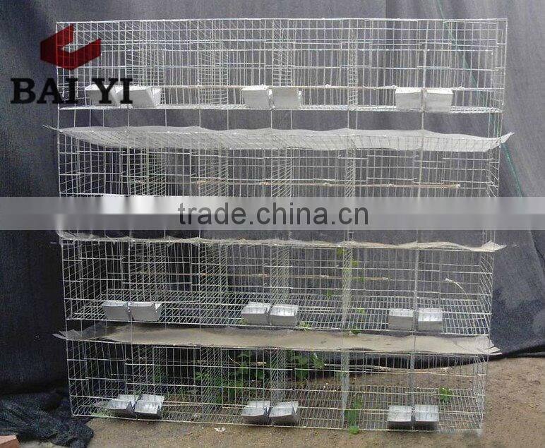 BAIYI Cheap Large Metal Tiers Cage For Baby and Mother / Commercial Rabbit