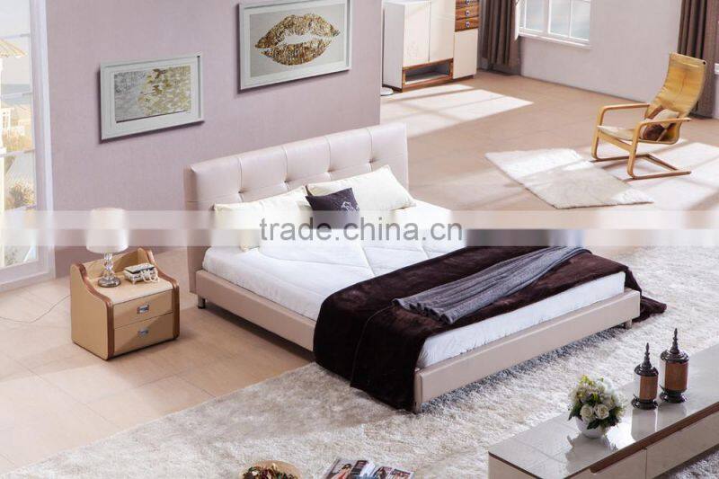 2014 Hot Selling Modern Leather Bed Tufted Headboard Design DH829