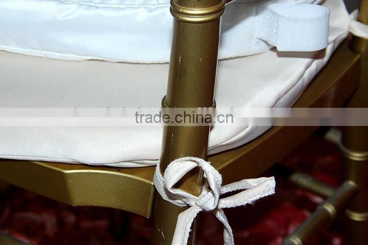 WHITE MATT SATIN CHAIR SEAT CUSHION COVER