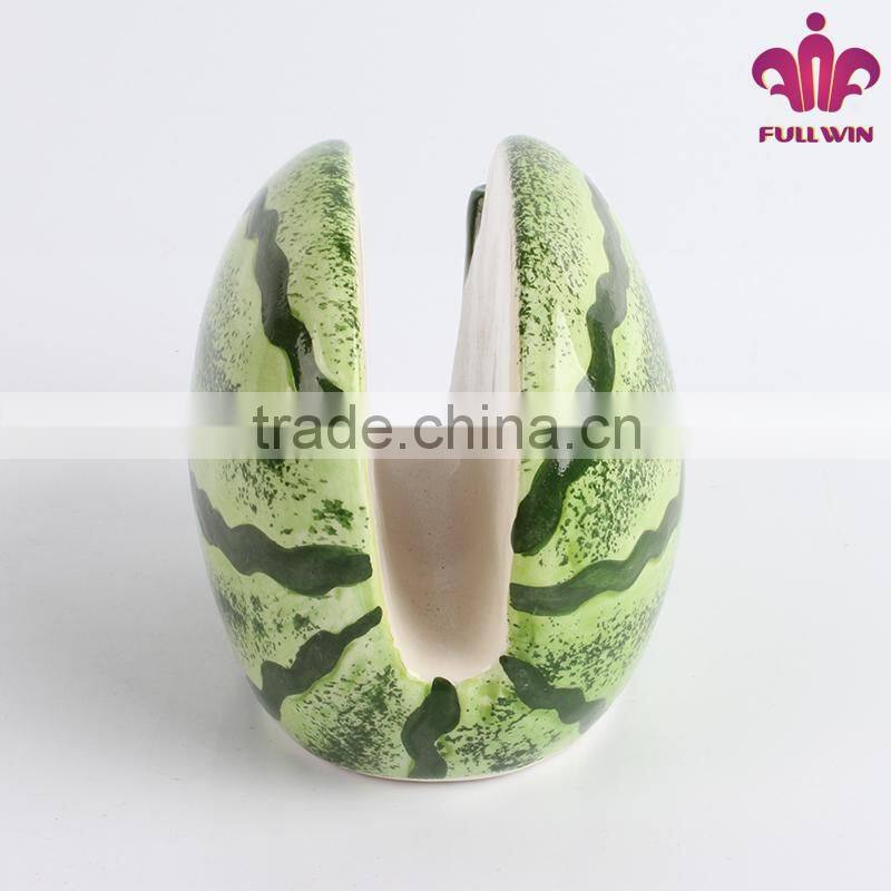 New arrival handmade ceramic napkin holder with watermelon design