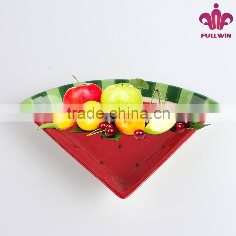 Cheap bulk ceramic triangle plate with watermelon