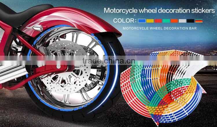 Reflective wheel stickers for motorcycle rim stripes 18 inches decoration