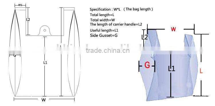 Reusable plastic t-shirt shopping bag,T-shirt Plastic Bag