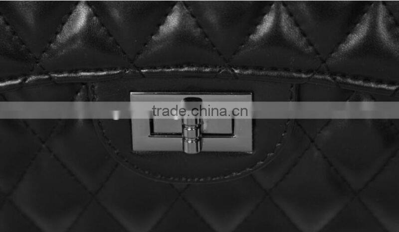 Leather Handbag Ladies Alibaba China Supplier crossbody bags black Iron chain shoulder bags
