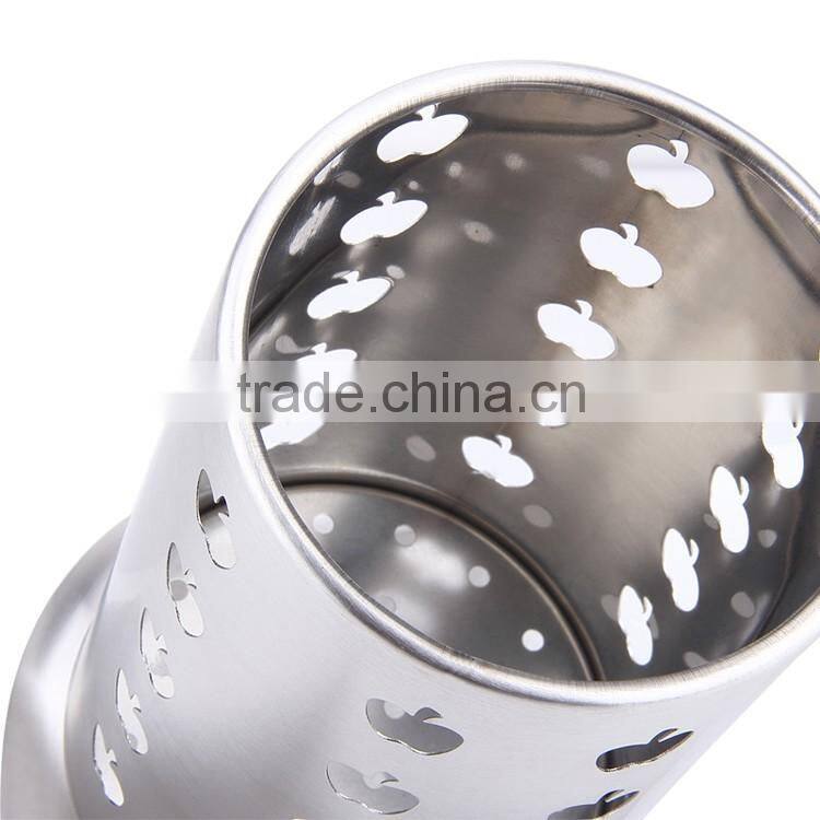 stainless steel chopstick fork & kitchen knife round holder/container