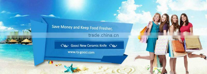 GOOCI Ceramic Knife Set Super Sharp Chef Fruit Ceramic knife Set Size 3"+4"+5"+6" + Peeler + holder BLACK BLADE