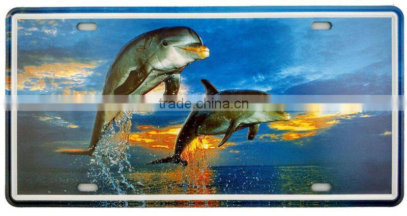 Metal wall art decoration embossed license plate