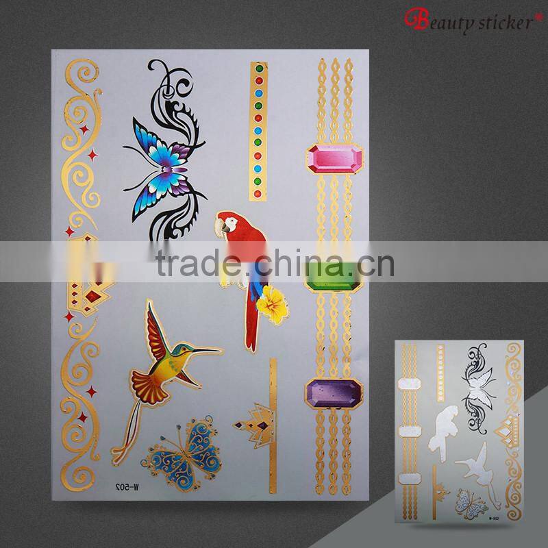 Necklace Foil Gold Diamond Tattoo Sticker