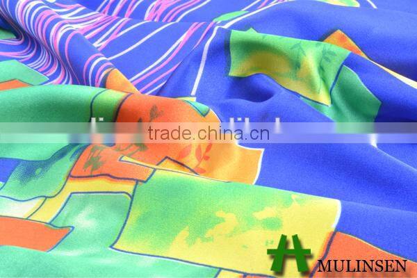 Mulinsen Textile Polyester Spandex Printing Stretchable Satin Fabric