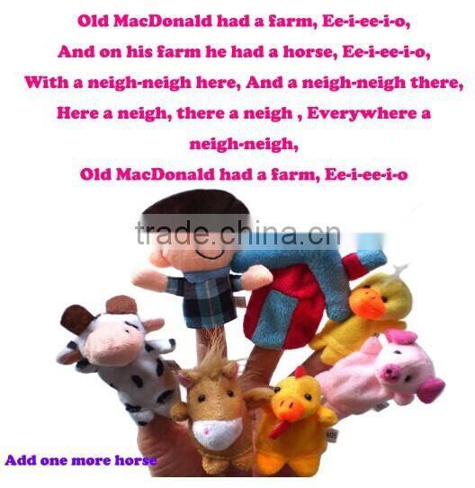The Nursery Rhyme Finger Puppets "Old Macdonald Had A Farm" Baby Toys For Children JPtoys140704