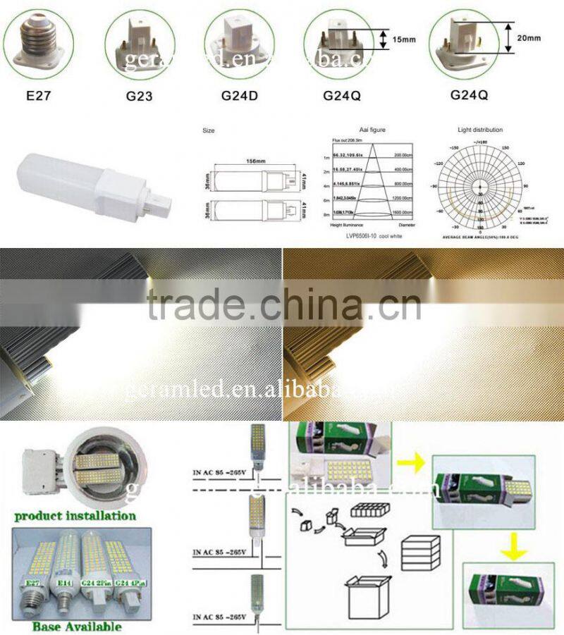 2015 Hot! CE ROHS E27 G24 2-pin 4-pin 13W LED PLC G24D G24Q Factory Direct Sale