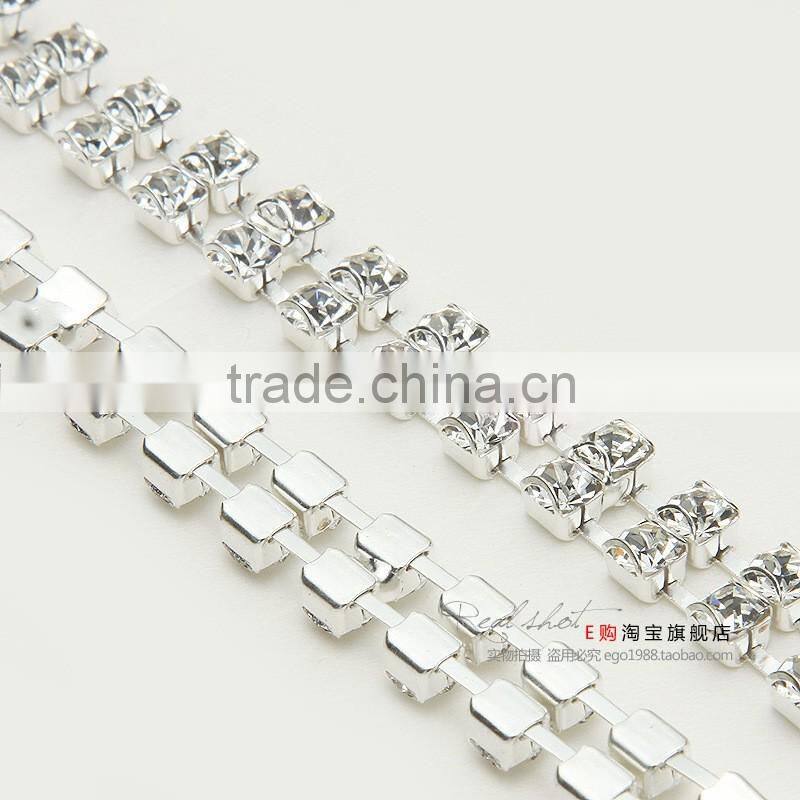 Adjustable 2pcs Double Rows Crystal Diamante Rhinestone Bra Shoulder Straps Belt