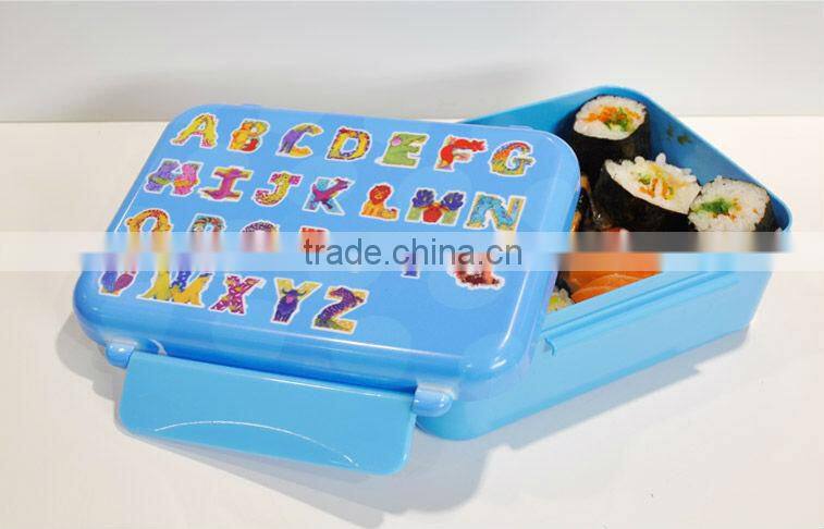 OEM custom printed 3D Sublimation innocuous bento plastic Lunch Box for Kids