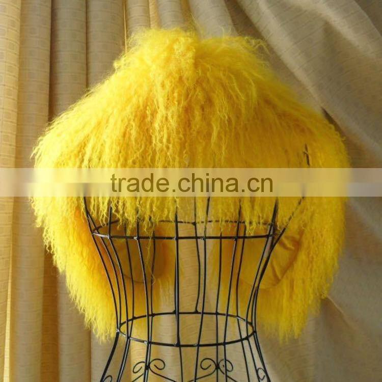 Curly Big Real Mongolian Lamb Fur Collar for Women's Winter Clothes