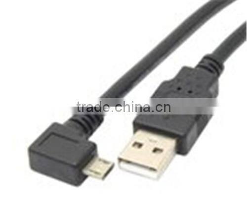 2.0 USB Male to Right Angled micro-USB and 1 x USB Male to Left Angle Micro-USB Cables (6 Inches) in...