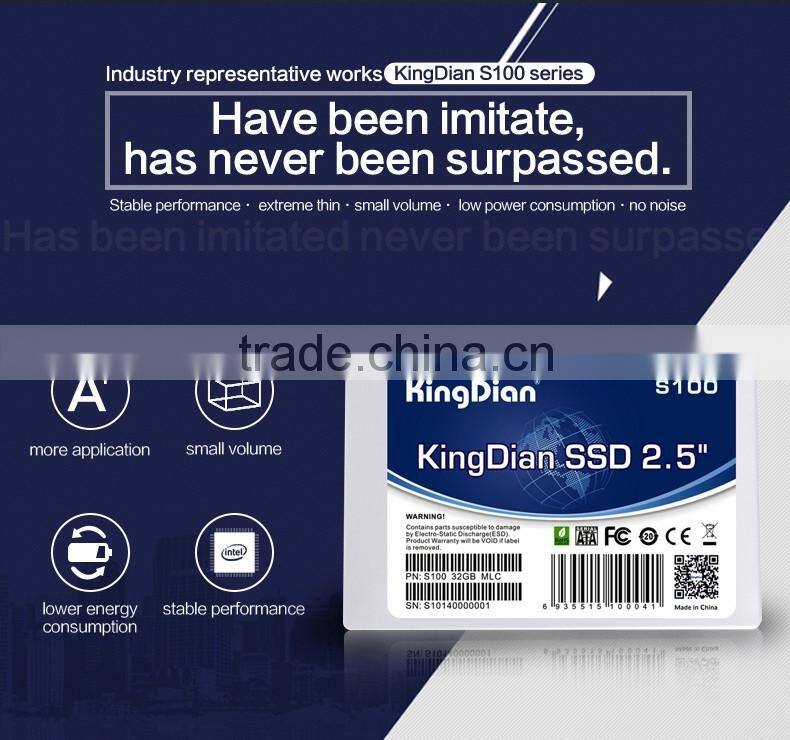 KingDian 2.5' SATAII 32GB Original Brand Solid State Drive SSD hard drive packing box (S100 32GB)