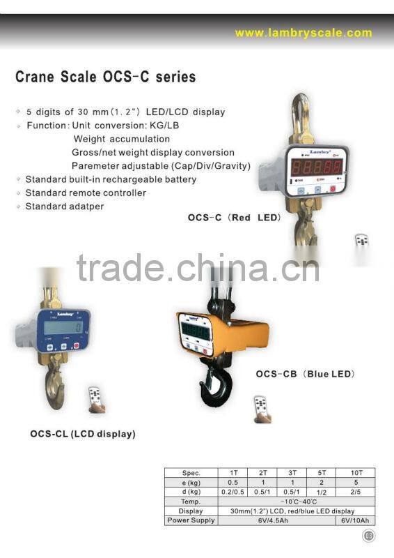 Heavy duty with LED display Industrial Weighing crane scale