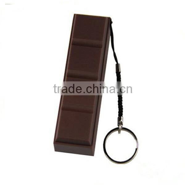 2200mAh Cute chocolate shaped portable power bank 18650 battery OTG power charger