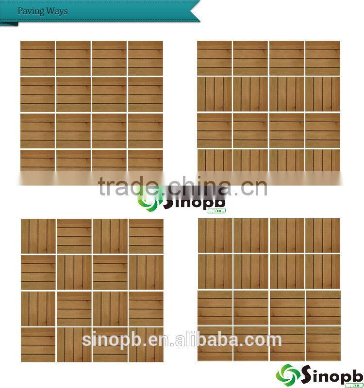 Hot Sale Merbau Wood Slat Tile with Plastic Square Base Bed