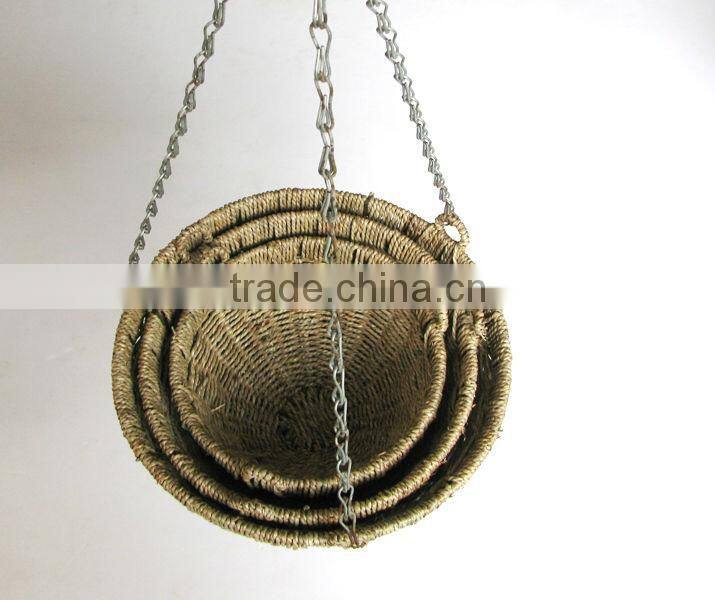 Round Seagrass Hanging Basket