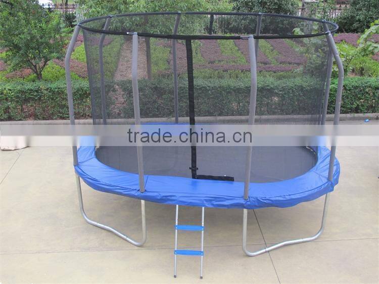 Outdoor oval bouce trampoline with inside safety net