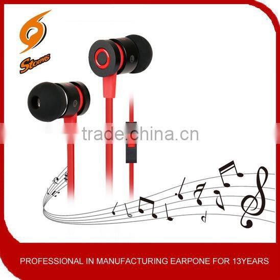 3mm flat cable mobile earphone&earbud with mic from manufacturer