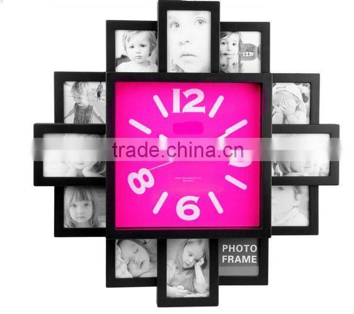 Clock with photo frame