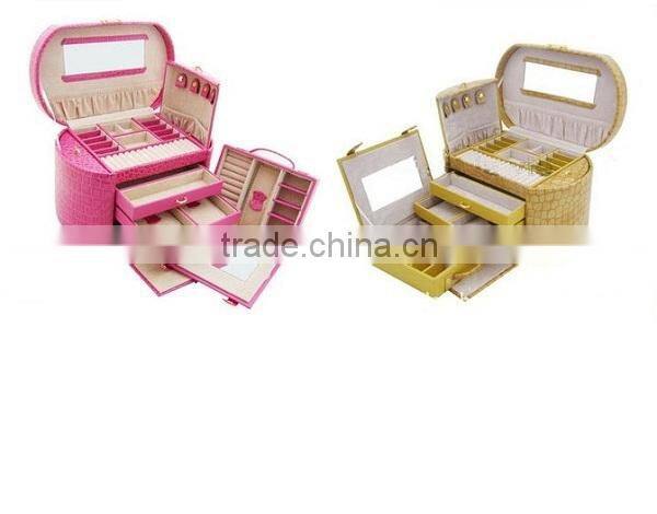 Cosmetic storage box with chic crocodile pattern pu leather